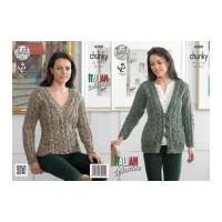 king cole ladies sweater cardigan verona knitting pattern 4300 chunky