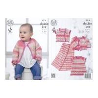 King Cole Baby Dress, Cardigan, Waistcoat & Blanket Drifter for Baby Knitting Pattern 4314 DK