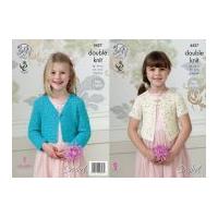 King Cole Girls Cardigans Galaxy Crochet Pattern 4427 DK