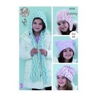 king cole girls hats scarf yummy knitting pattern 4538 chunky