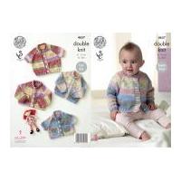 King Cole Baby Cardigans Splash Knitting Pattern 4657 DK