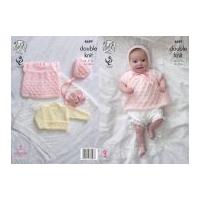 King Cole Baby Angel Top, Cardigan, Bonnet & Blanket Comfort Knitting Pattern 4689 DK
