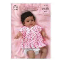 King Cole Baby Cardigans, Sweater & Dress Comfort Knitting Pattern 3156 DK