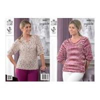 King Cole Ladies Sweater & Top Popsicle Knitting Pattern 3890