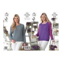 King Cole Ladies Sweaters Giza Knitting Pattern 3895 DK