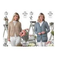 King Cole Ladies Cardigans Giza Knitting Pattern 3896 DK