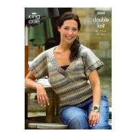 king cole ladies sweater top knitting pattern 3060 dk