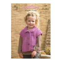 King Cole Childrens Sweater, Gilet & Jacket Comfort Knitting Pattern 3180 Chunky