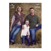 King Cole Family Sweater, Cardigan & Waistcoat Moorland Knitting Pattern 3330 Aran
