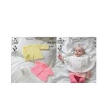 King Cole Baby Cape & Jackets Glitz Knitting Pattern 3778 DK