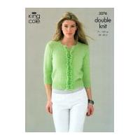 king cole ladies cardigan top knitting pattern 3276 dk