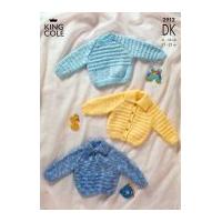 King Cole Baby Sweaters & Cardigans Big Value Knitting Pattern 2912 DK