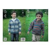 King Cole Boys Top & Hoodie Merino Knitting Pattern 3771 DK