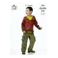 King Cole Boys Sweaters Merino Knitting Pattern 3487 DK
