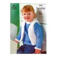 King Cole Childrens Jacket, Gilet, Hat & Scarf Sprinkles Knitting Pattern 2880 Chunky, DK