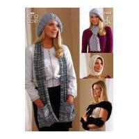 king cole ladies hats scarves gloves wrap merino knitting pattern 3444 ...