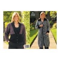 king cole ladies jacket coat fashion knitting pattern 2837 aran