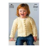 King Cole Girls Sweater & Jacket Fashion Knitting Pattern 2850 Aran