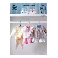 King Cole Baby Cardigan & Sweater Big Value Knitting Pattern 2961 4 Ply, DK