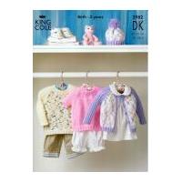 King Cole Baby Sweaters, Cardigan & Hat Big Value Knitting Pattern 2982 DK