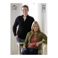 King Cole Ladies & Mens Jackets & Tops Knitting Pattern 3017 DK