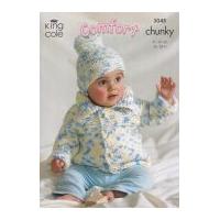 King Cole Baby Jacket, Sweater, Bolero & Hat Comfort Knitting Pattern 3045 Chunky
