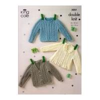 King Cole Baby Cardigan & Sweater Big Value Knitting Pattern 3051 DK