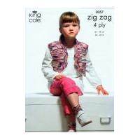 King Cole Childrens Waistcoat, Tank Top & Accessories Zig Zag Knitting Pattern 3057 4 Ply