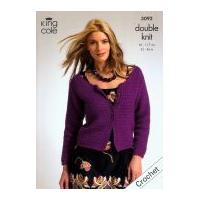 King Cole Ladies Slipover & Cardigan Merino Crochet Pattern 3092 DK