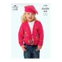 King Cole Childrens Cardigan, Sweater, Beret & Hat Big Value Knitting Pattern 3100 DK