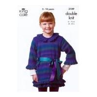 King Cole Girls Cardigan & Tunic Knitting Pattern 3109 DK