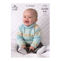 King Cole Baby Cardigan & Sweater Splash Knitting Pattern 3118 DK