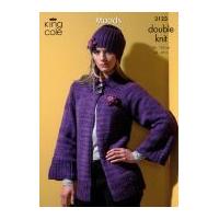 King Cole Ladies Jacket, Sweater, Top & Hats Moods Knitting Pattern 3123 DK