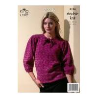 King Cole Ladies Jacket, Sweater, Top & Hats Moods Knitting Pattern 3124 DK