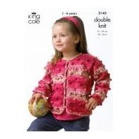 King Cole Childrens Cardigan & Sweater Splash Knitting Pattern 3145 DK