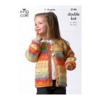 King Cole Childrens Sweater & Cardigan Splash Knitting Pattern 3146 DK