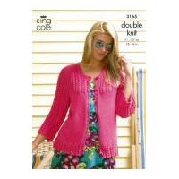 King Cole Ladies Cardigan & Top Bamboo Cotton Knitting Pattern 3165 DK