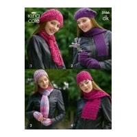 king cole ladies hats scarves gloves moods knitting pattern 3166 dk