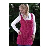 King Cole Ladies Cardigans, Dress & Hat Moods Knitting Pattern 3188 DK