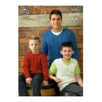 King Cole Mens & Boys Sweaters & Slipovers Bamboo Cotton Knitting Pattern 3195 DK