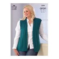 king cole ladies jacket waistcoat merino blend knitting pattern 3204 a ...