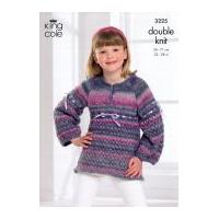 King Cole Girls Tunic & Cardigan Knitting Pattern 3225 DK