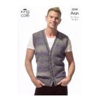 King Cole Mens Sweater & Slipover Twist Knitting Pattern 3230 Aran