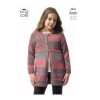 King Cole Childrens Cardigans Twist Knitting Pattern 3231 Aran