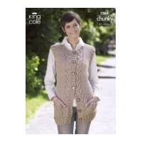 King Cole Ladies Waistcoat & Slipover Big Value Knitting Pattern 3254 Chunky