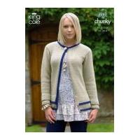 king cole ladies jacket cardigan merino blend knitting pattern 3262 ch ...