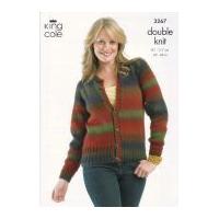 king cole ladies sweater cardigan riot knitting pattern 3267 dk