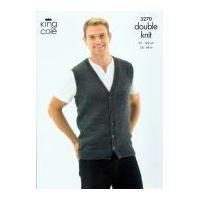 King Cole Mens Waistcoat & Slipover Merino Knitting Pattern 3270 DK