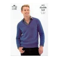 King Cole Mens Sweater & Cardigan Merino Knitting Pattern 3271 DK