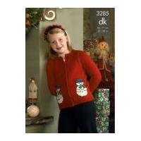 King Cole Children's Christmas Cardigan & Slipover Big Value Knitting Pattern 3285 DK
